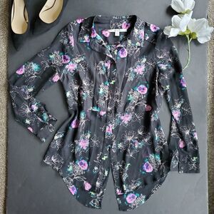 Lauren Conrad Floral Long Sleeve Blouse